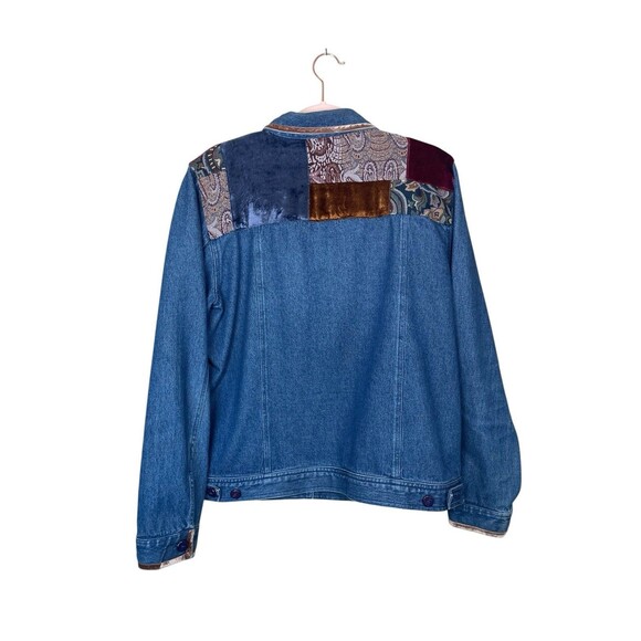 Hearts Of Palm Embellished Jean Jacket Paisley Plush Womens 14 Button Down‎ - Picture 2 of 10